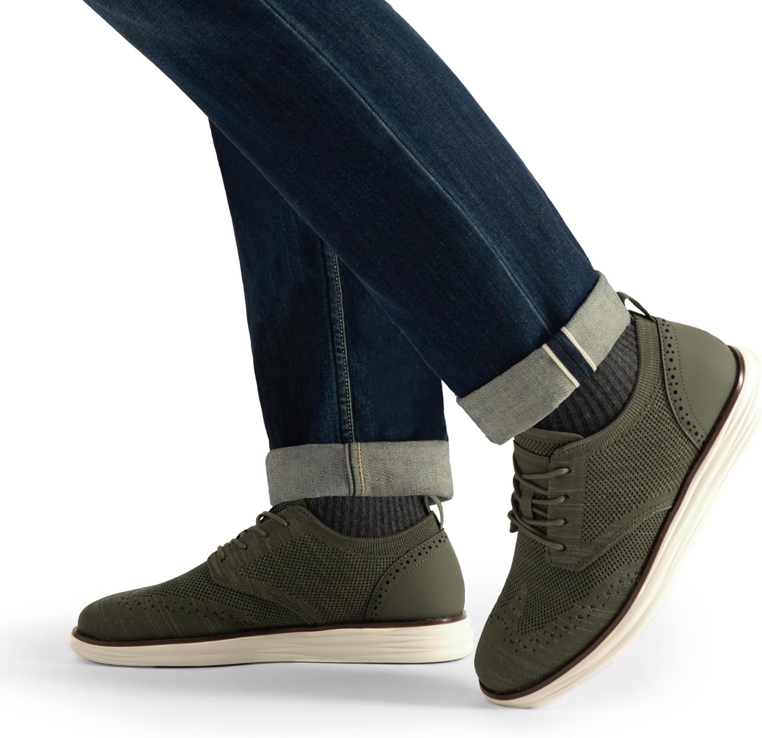 image:imageBruno Marc Mens KnitFlex Craft Mesh Oxfords Sneakers Casual Dress LaceUp Lightweight Walking Shoes6green