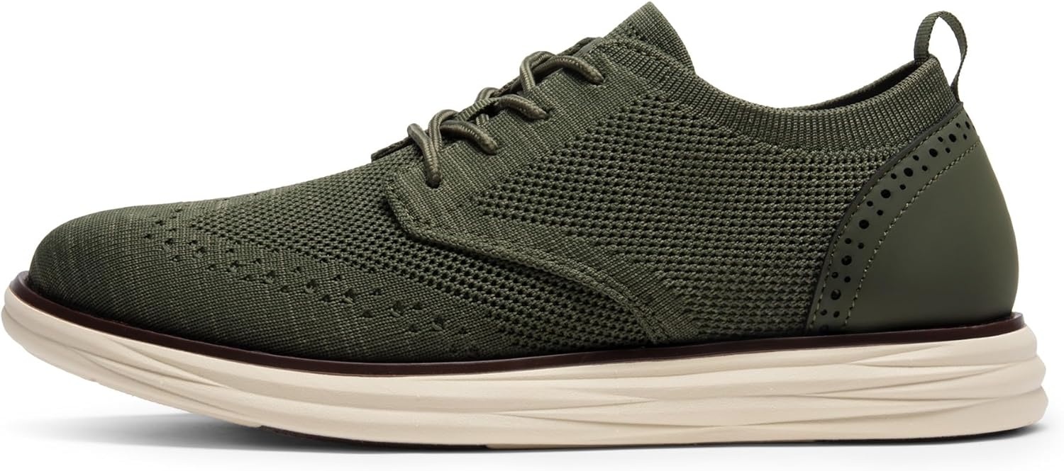 image:imageBruno Marc Mens KnitFlex Craft Mesh Oxfords Sneakers Casual Dress LaceUp Lightweight Walking Shoes6green