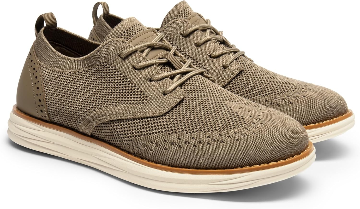 image:imageBruno Marc Mens KnitFlex Craft Mesh Oxfords Sneakers Casual Dress LaceUp Lightweight Walking Shoes6khaki