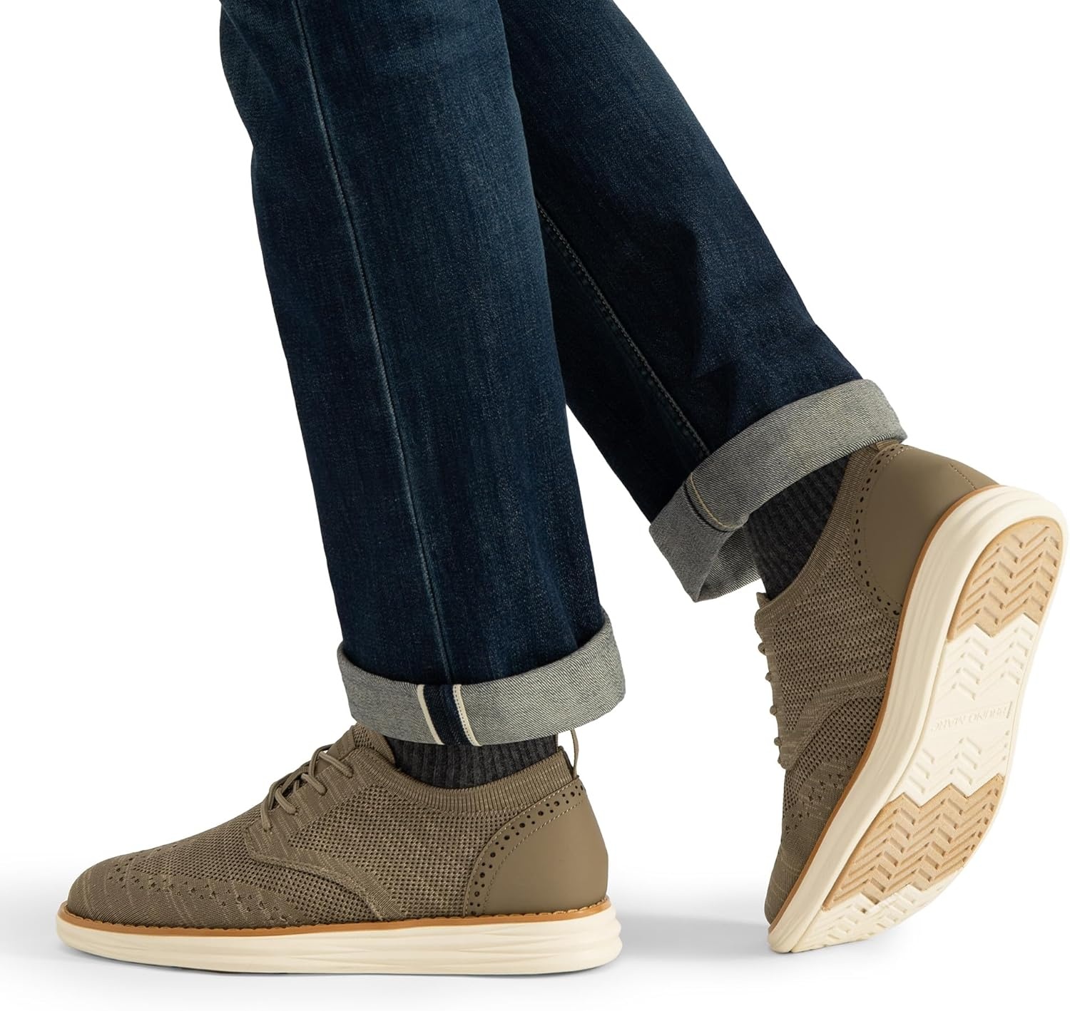 image:imageBruno Marc Mens KnitFlex Craft Mesh Oxfords Sneakers Casual Dress LaceUp Lightweight Walking Shoes6khaki