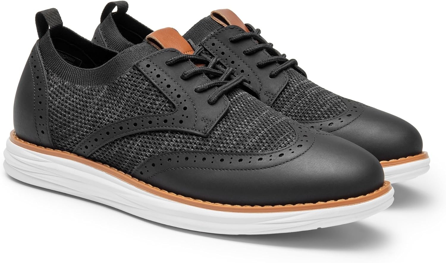 image:imageBruno Marc Mens KnitFlex Craft Mesh Oxfords Sneakers Casual Dress LaceUp Lightweight Walking Shoes8black
