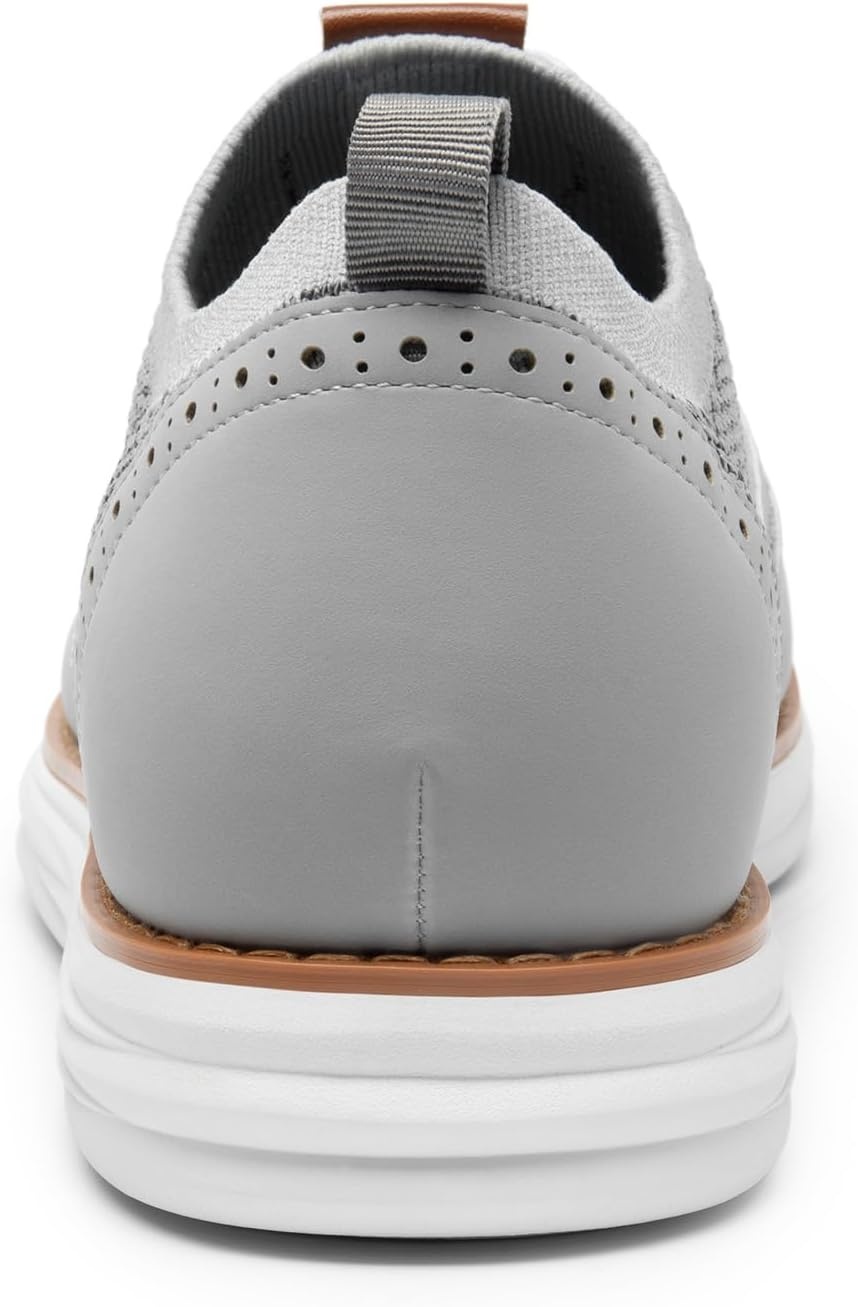 image:imageBruno Marc Mens KnitFlex Craft Mesh Oxfords Sneakers Casual Dress LaceUp Lightweight Walking Shoes8grey