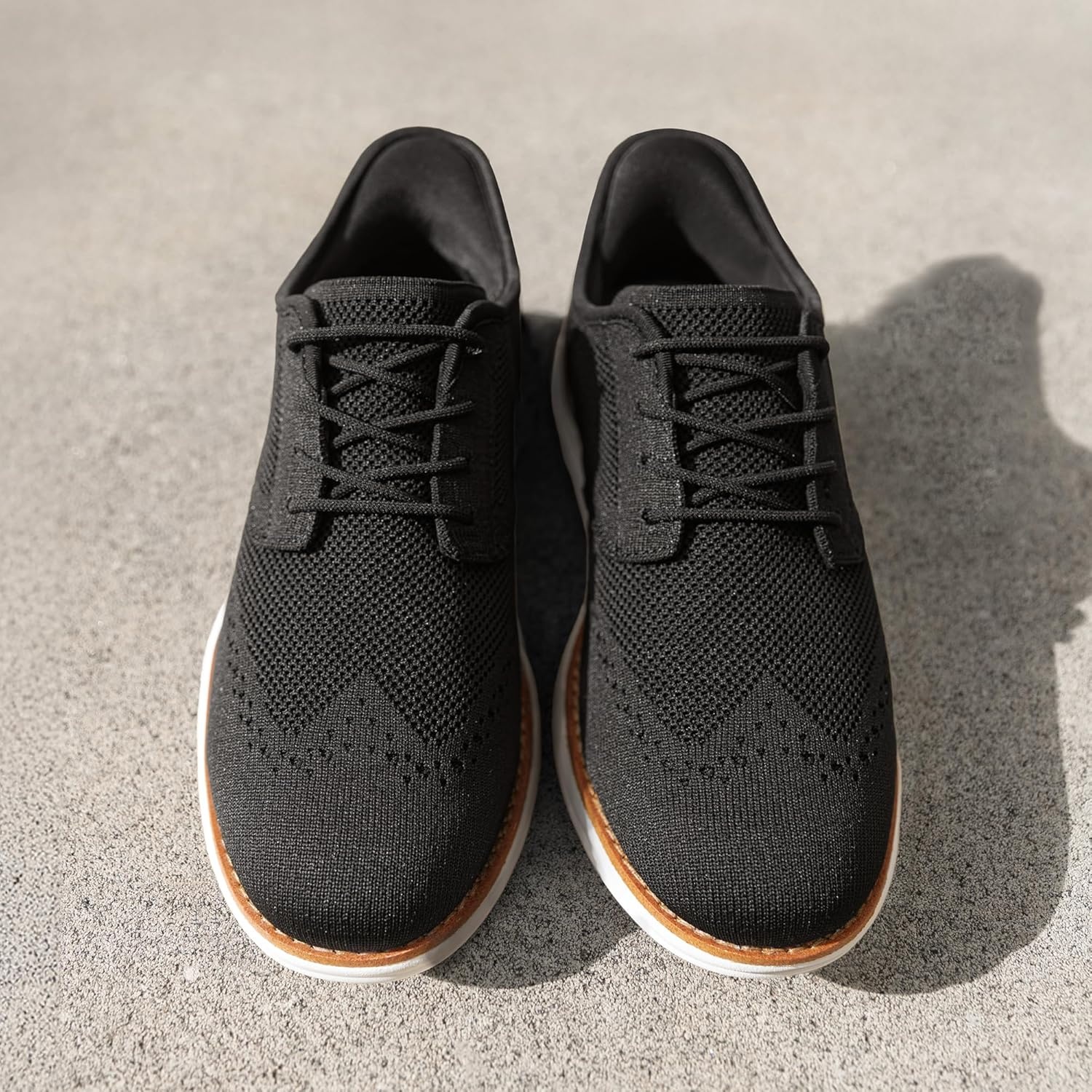 image:imageBruno Marc Mens KnitFlex Craft Mesh Oxfords Sneakers Casual Dress LaceUp Lightweight Walking ShoesBlackhands Free