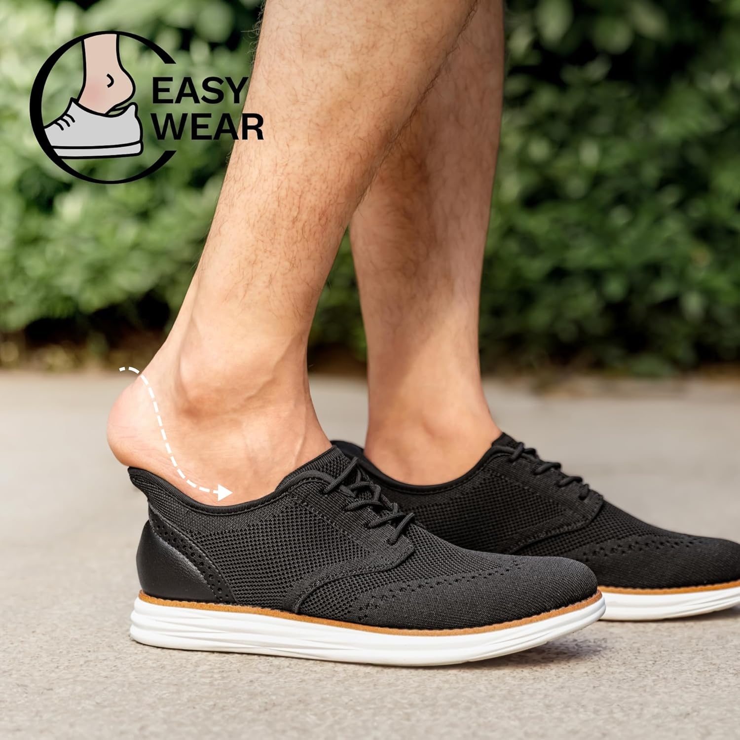 image:imageBruno Marc Mens KnitFlex Craft Mesh Oxfords Sneakers Casual Dress LaceUp Lightweight Walking ShoesBlackhands Free