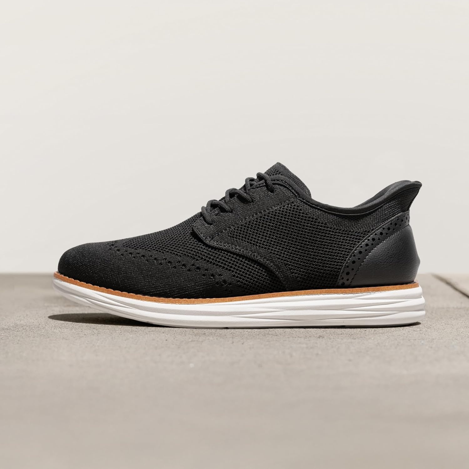 image:imageBruno Marc Mens KnitFlex Craft Mesh Oxfords Sneakers Casual Dress LaceUp Lightweight Walking ShoesBlackhands Free