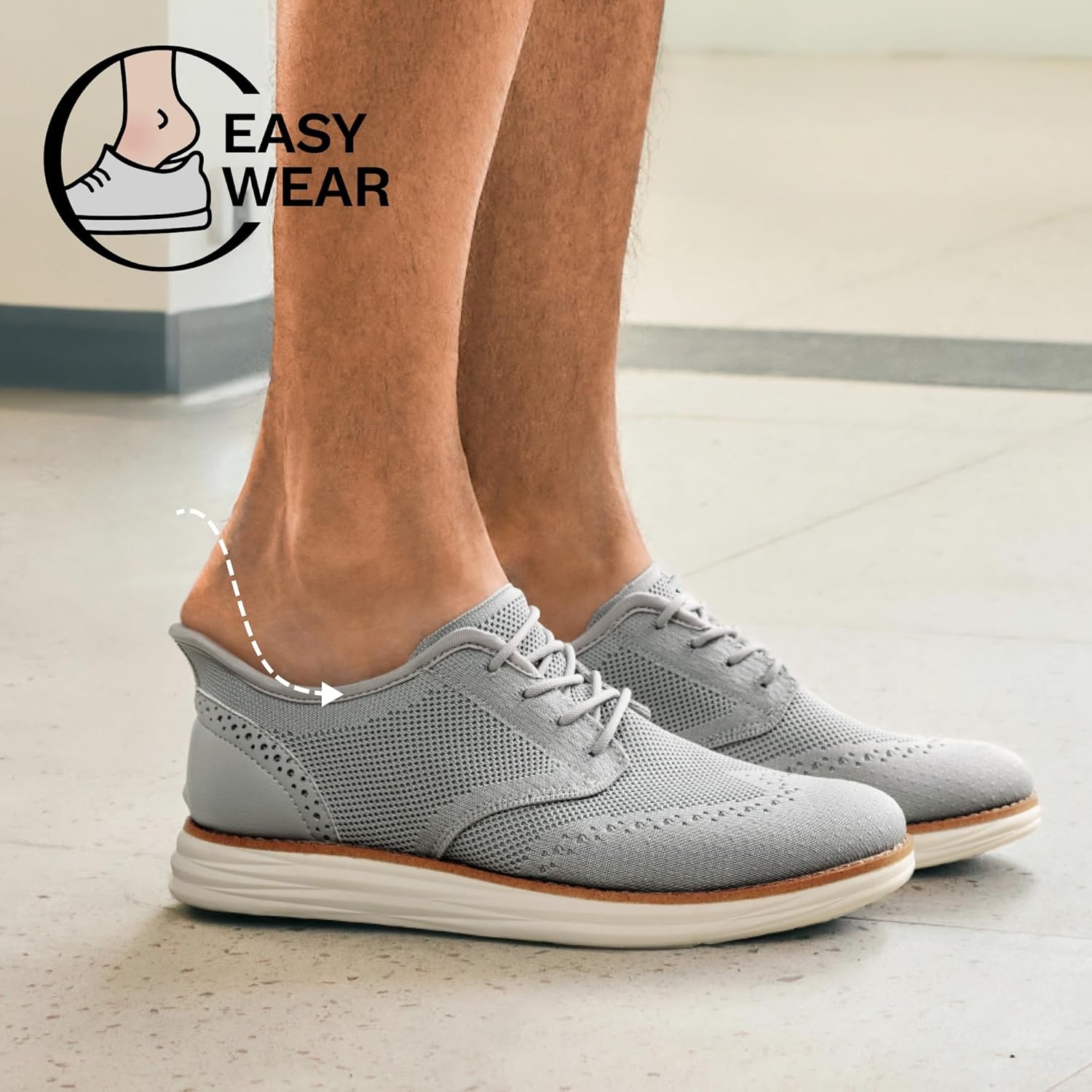 image:imageBruno Marc Mens KnitFlex Craft Mesh Oxfords Sneakers Casual Dress LaceUp Lightweight Walking ShoesGreyhands Free