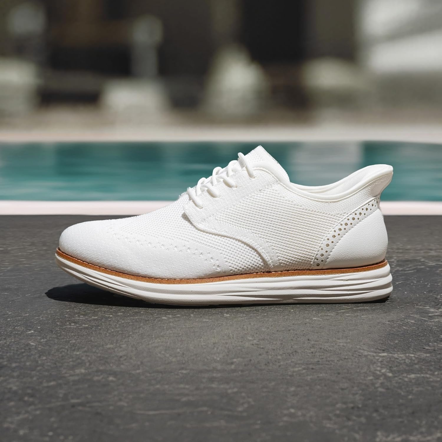 image:imageBruno Marc Mens KnitFlex Craft Mesh Oxfords Sneakers Casual Dress LaceUp Lightweight Walking ShoesWhitehands Free