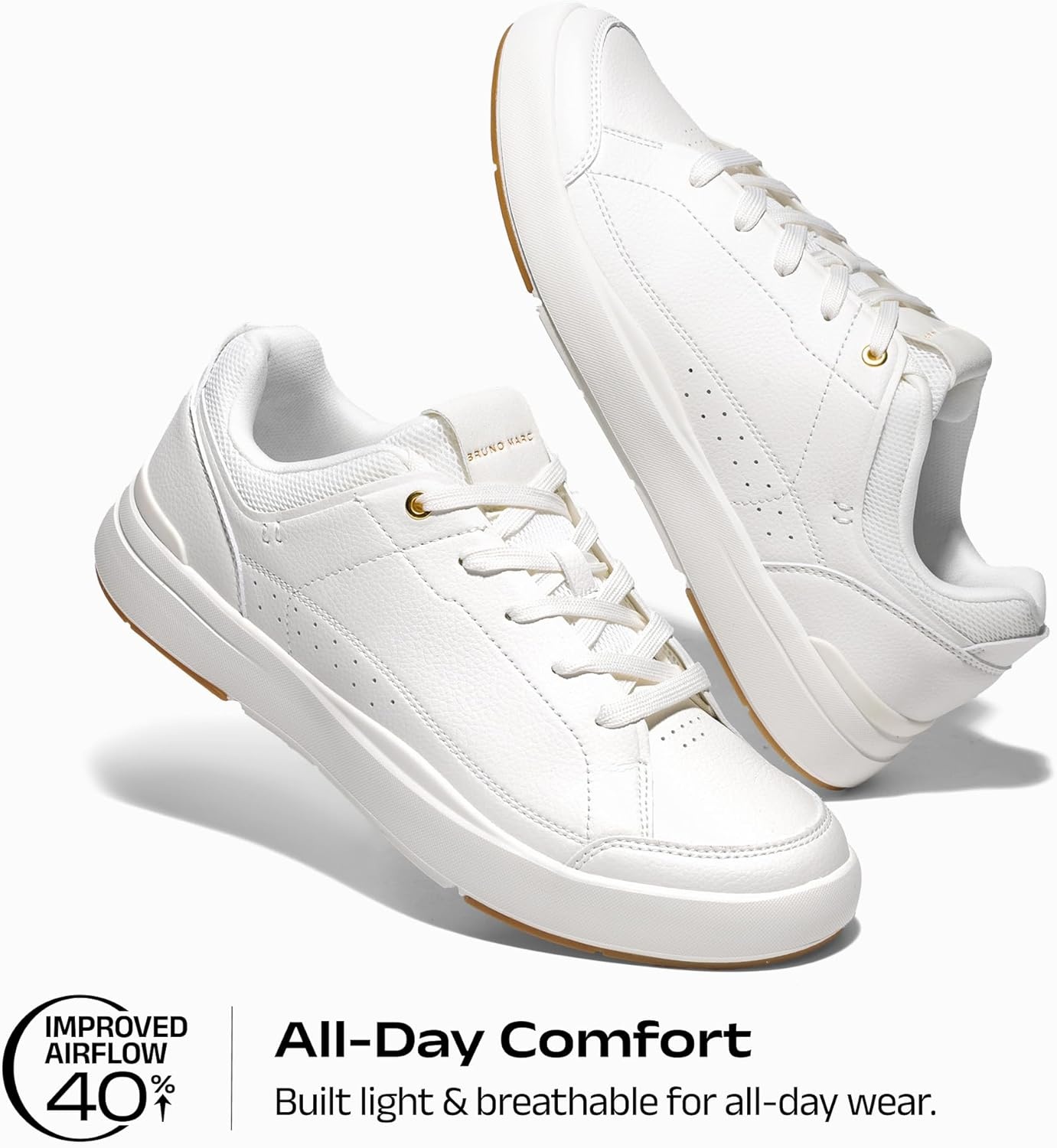 image:imageBruno Marc Mens Lightweight Non Slip Casual Dress Fashion Sneakers Tennis Shoes Breathable Comfortable ShoesWhite