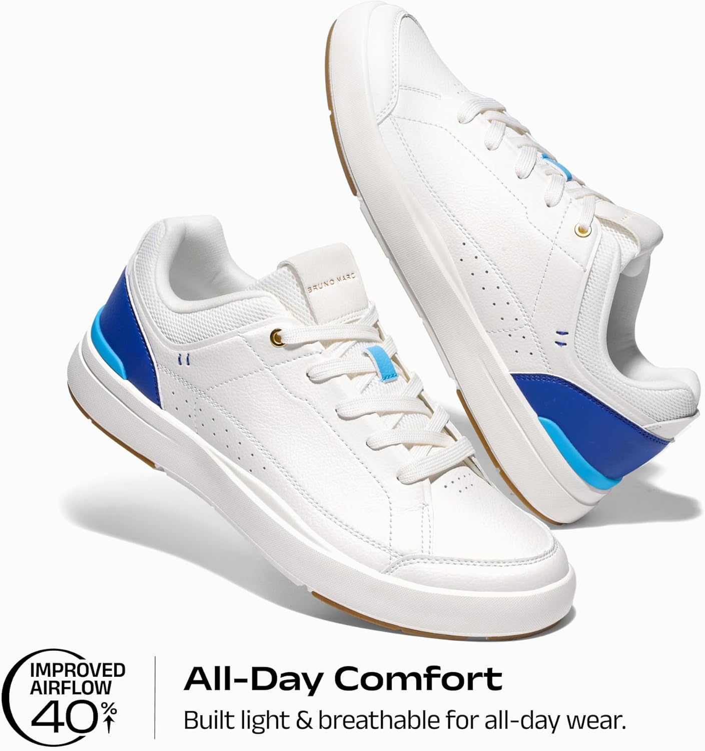 image:imageBruno Marc Mens Lightweight Non Slip Casual Dress Fashion Sneakers Tennis Shoes Breathable Comfortable ShoesWhiteBlue