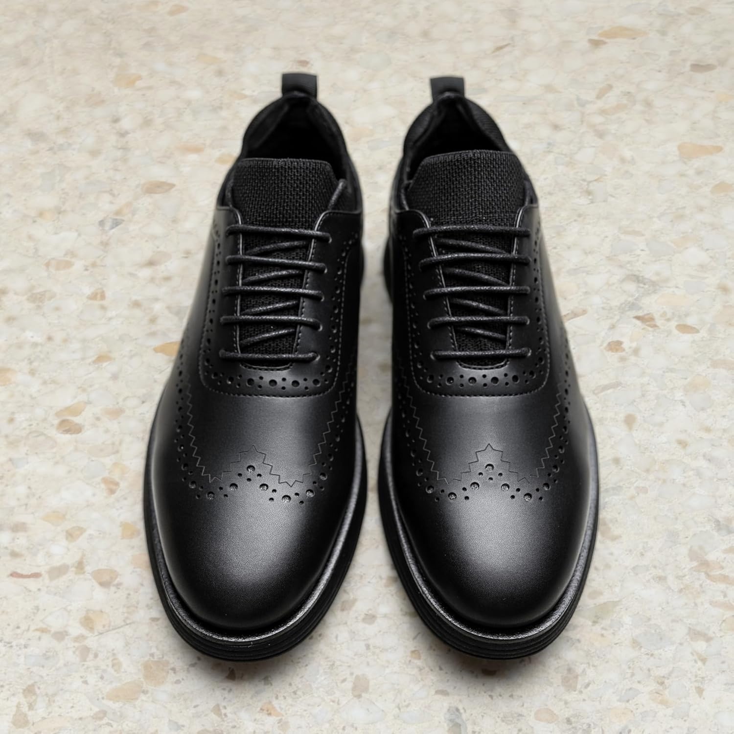 image:imageBruno Marc Mens MaxFlex Dress Sneakers Oxfords Casual Wingtip Brogue ShoesAll Black