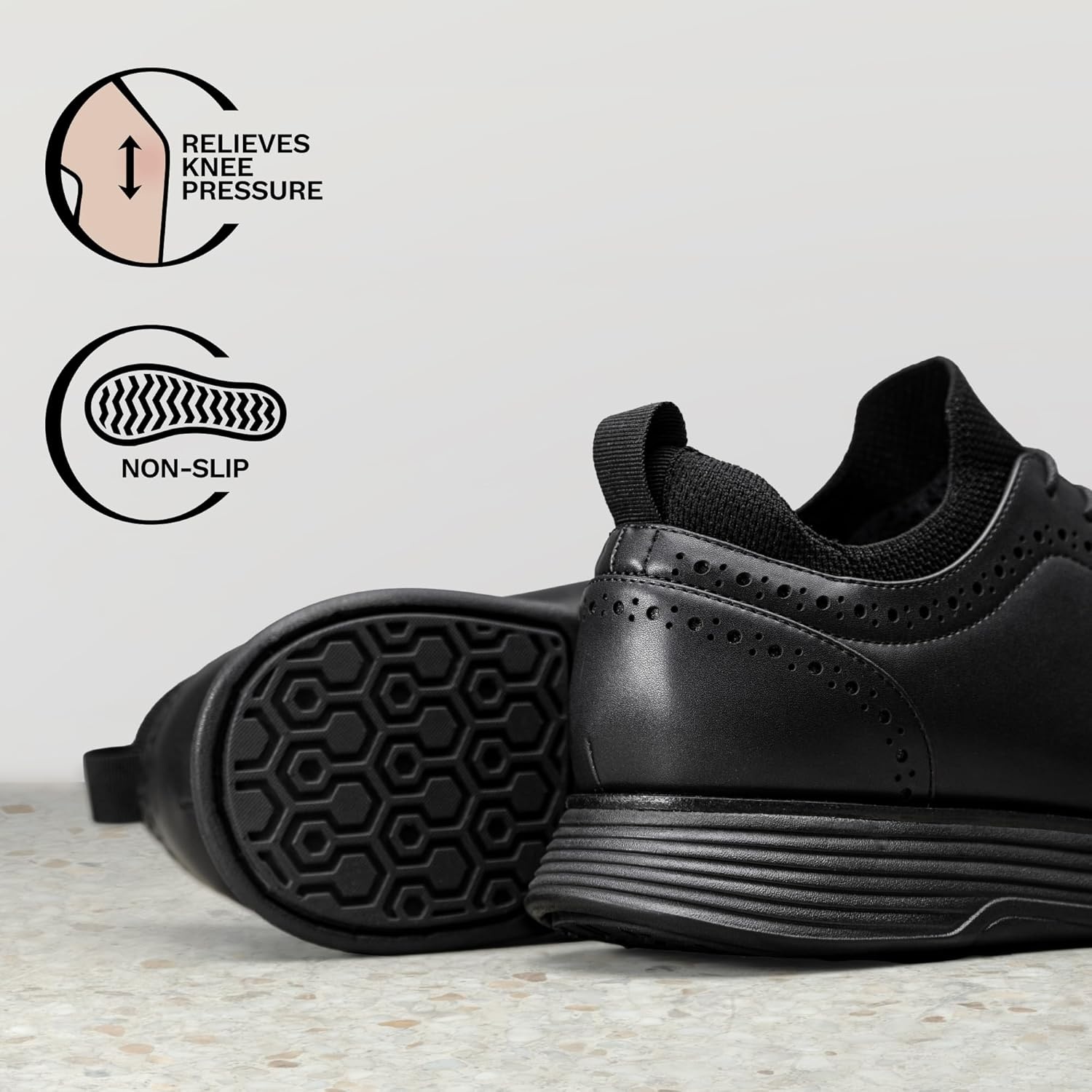 image:imageBruno Marc Mens MaxFlex Dress Sneakers Oxfords Casual Wingtip Brogue ShoesAll Black