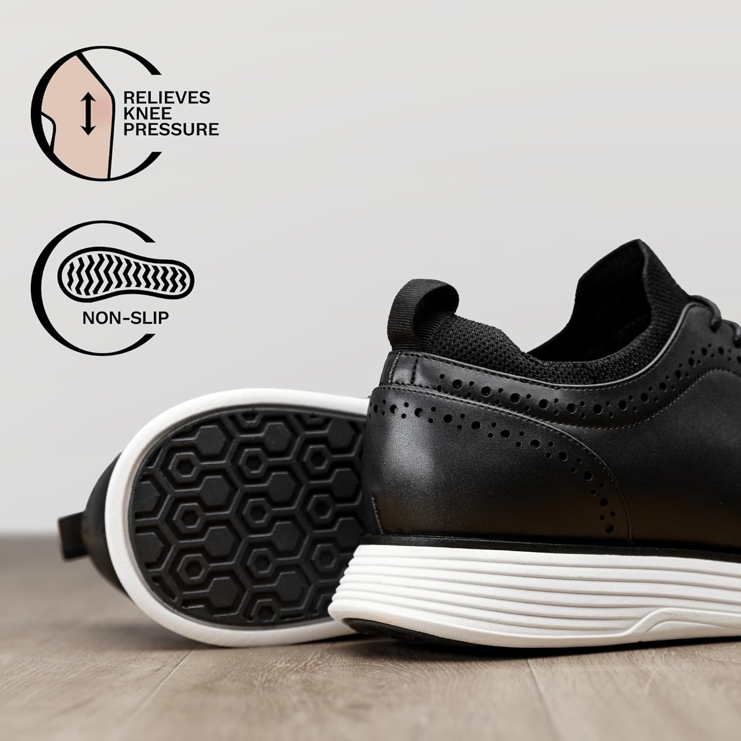 image:imageBruno Marc Mens MaxFlex Dress Sneakers Oxfords Casual Wingtip Brogue ShoesBlack