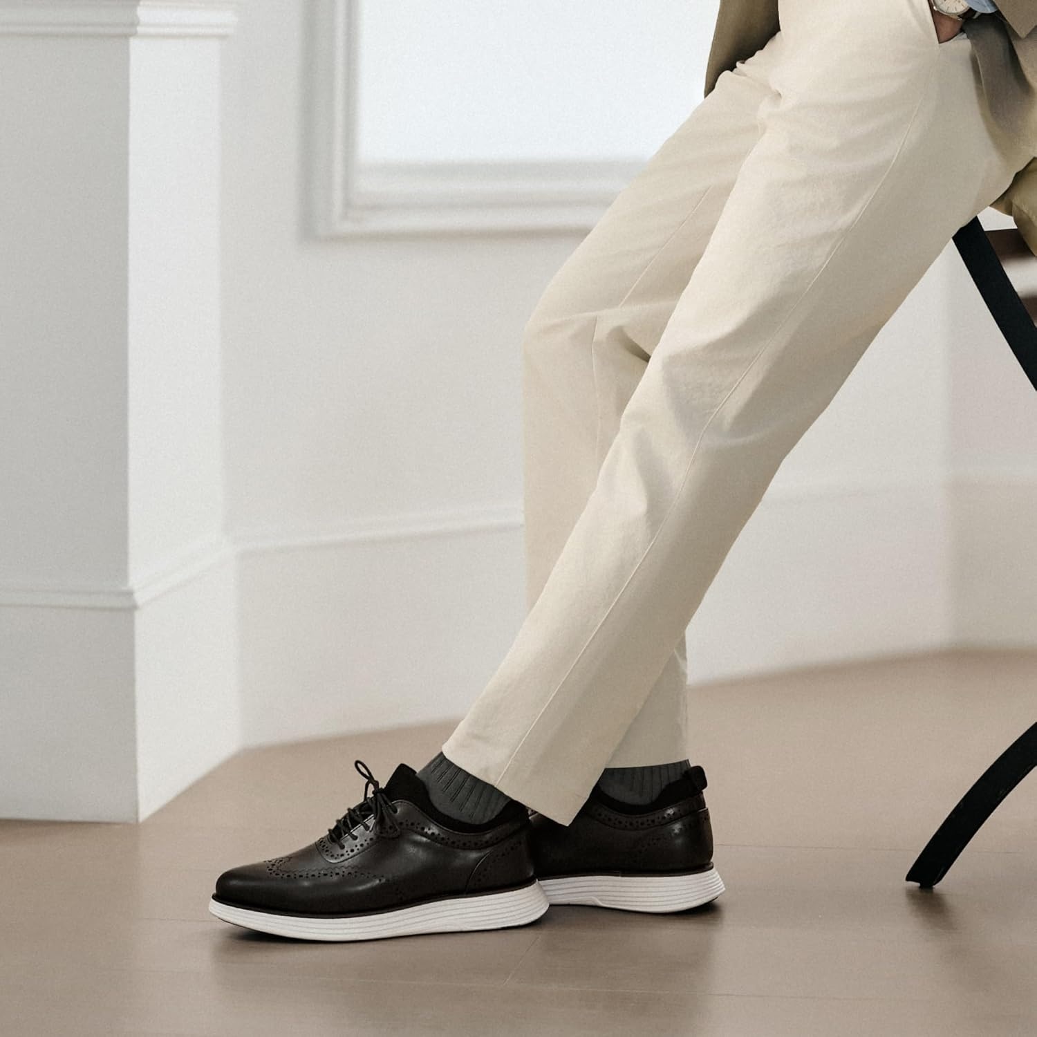 image:imageBruno Marc Mens MaxFlex Dress Sneakers Oxfords Casual Wingtip Brogue ShoesBlack