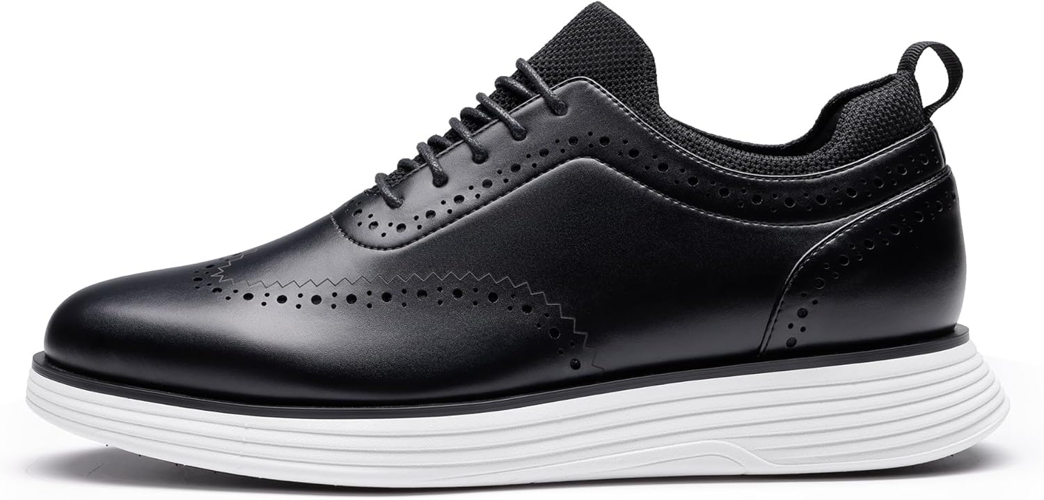 image:imageBruno Marc Mens MaxFlex Dress Sneakers Oxfords Casual Wingtip Brogue ShoesBlack