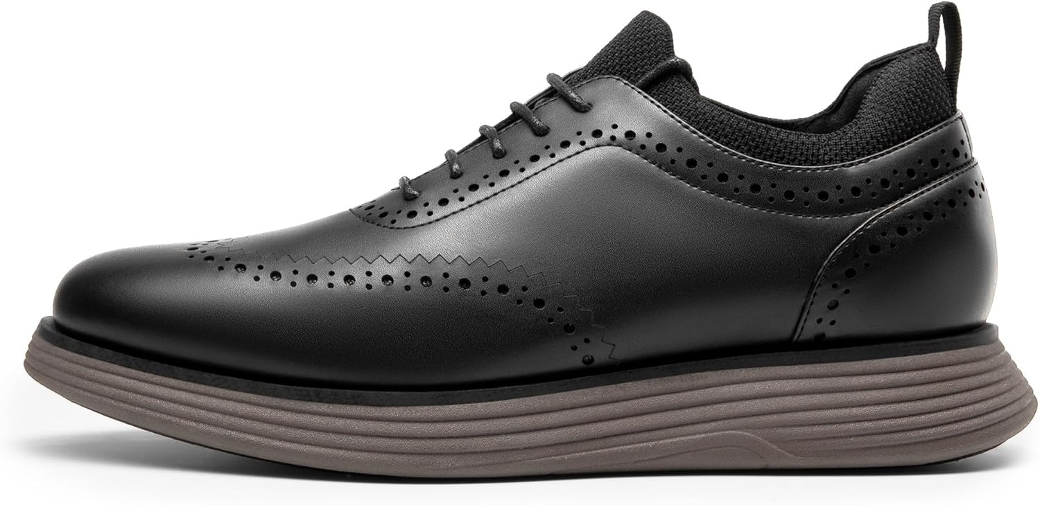 image:imageBruno Marc Mens MaxFlex Dress Sneakers Oxfords Casual Wingtip Brogue ShoesBlackCoffee