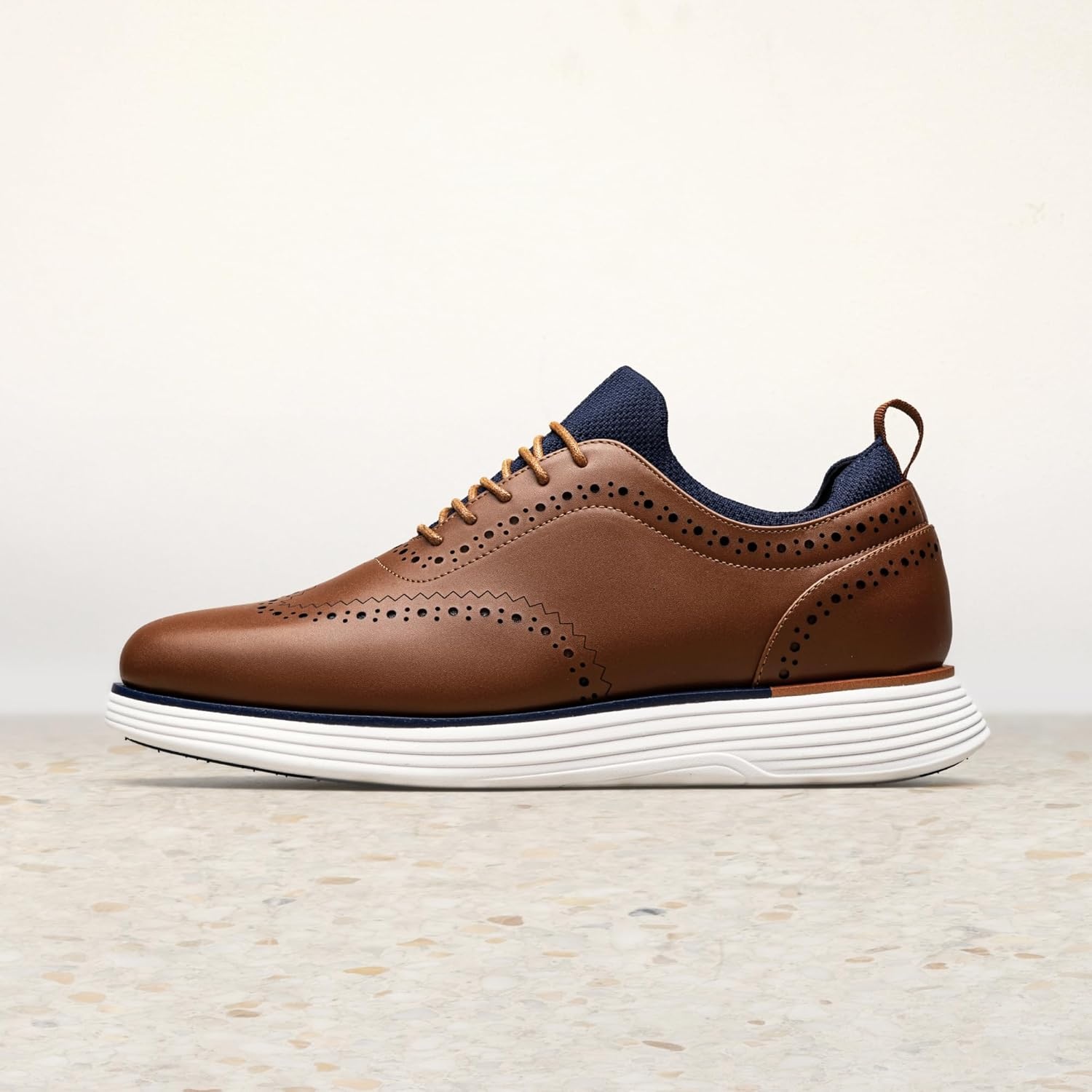 image:imageBruno Marc Mens MaxFlex Dress Sneakers Oxfords Casual Wingtip Brogue ShoesBrown