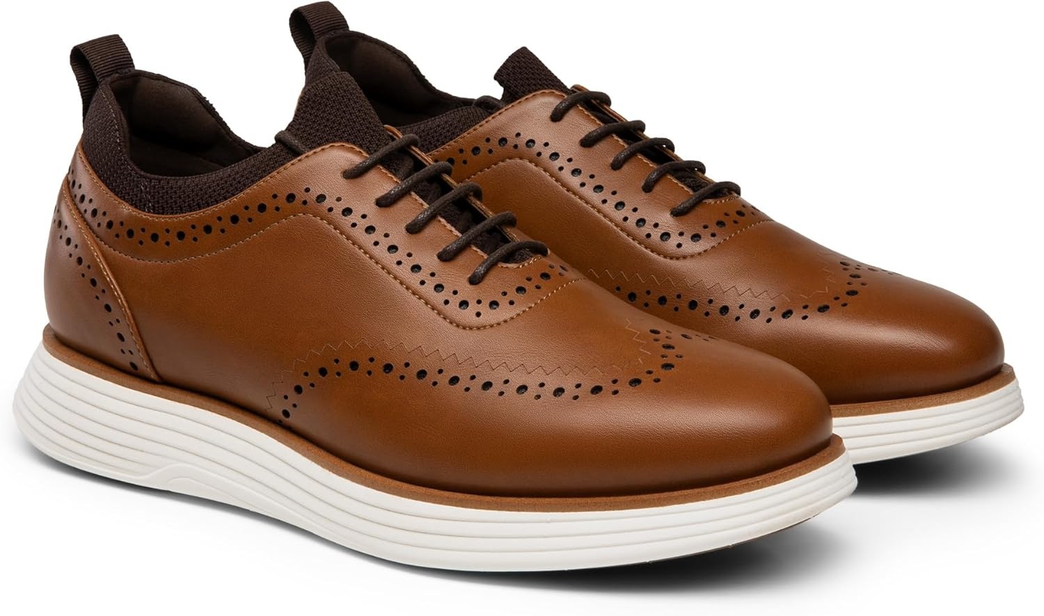 image:imageBruno Marc Mens MaxFlex Dress Sneakers Oxfords Casual Wingtip Brogue ShoesLight Brownpu