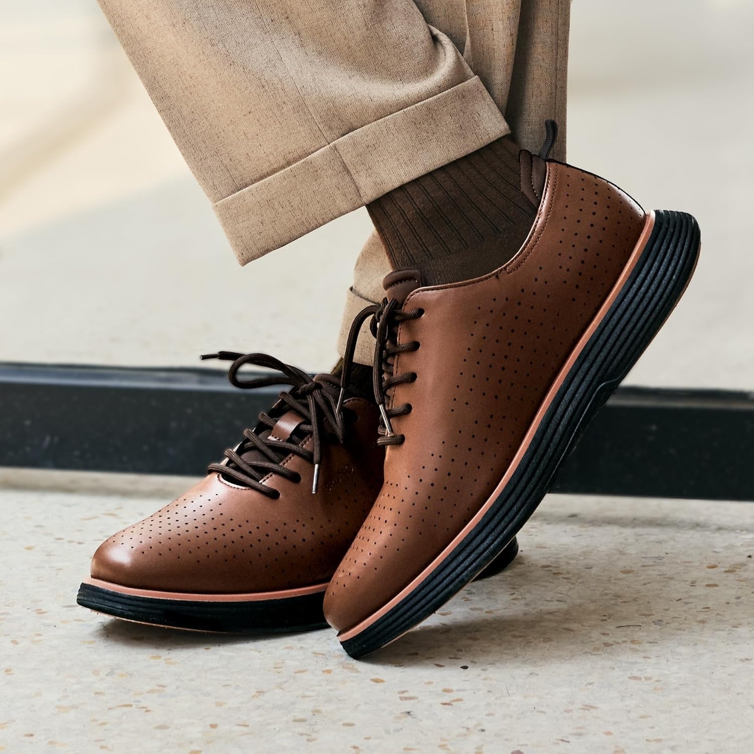 image:imageBruno Marc Mens MaxFlex Fashion Dress Sneakers Oxfords Classic Casual ShoesBrown