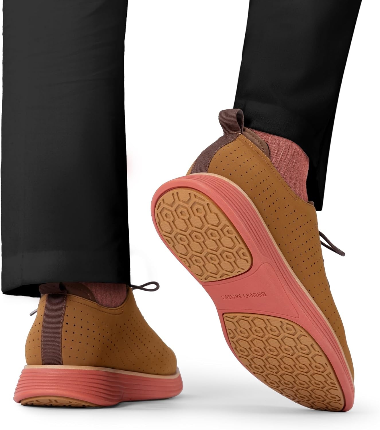 image:imageBruno Marc Mens MaxFlex Fashion Dress Sneakers Oxfords Classic Casual ShoesBrownOrange