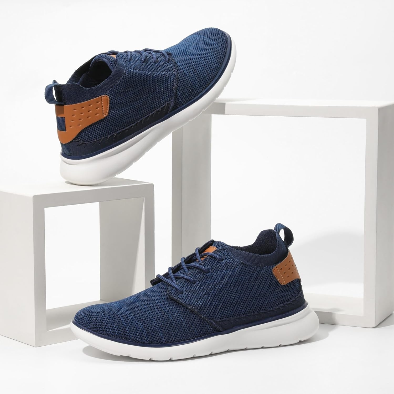 image:imageBruno Marc Mens Mesh Fabric Fashion Sneakers Casual Oxfords Lightweight Breathable Versatile Walking ShoesDarkBlue