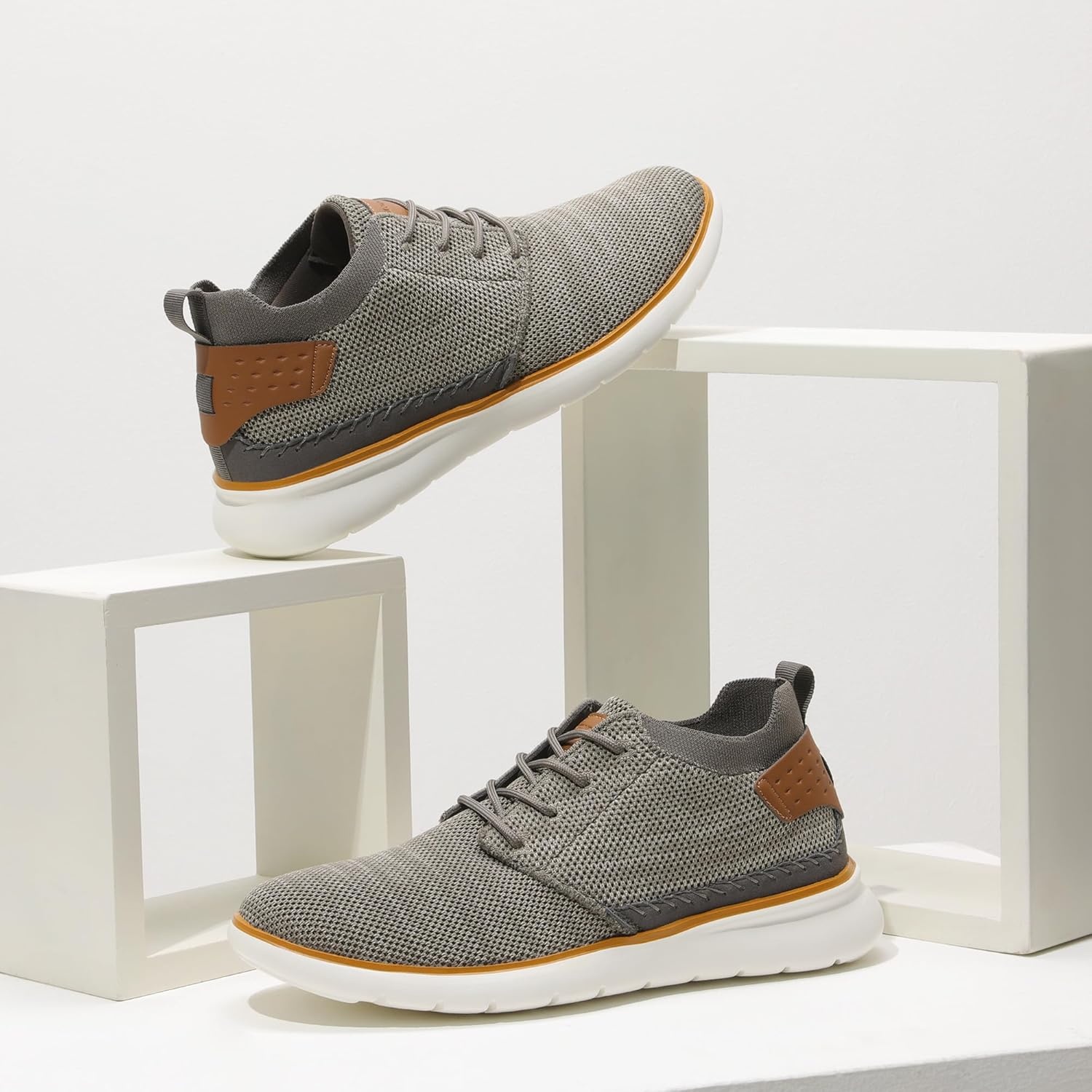 image:imageBruno Marc Mens Mesh Fabric Fashion Sneakers Casual Oxfords Lightweight Breathable Versatile Walking ShoesGrey