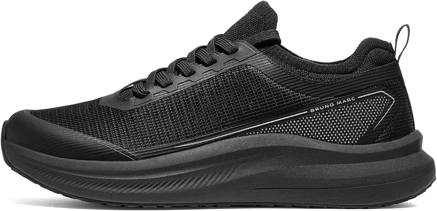 image:imageBruno Marc Mens Non Slip Lightweight Cushion Mesh Sneakers Walking Shoes Breathable Comfortable Casual ShoesAll Black