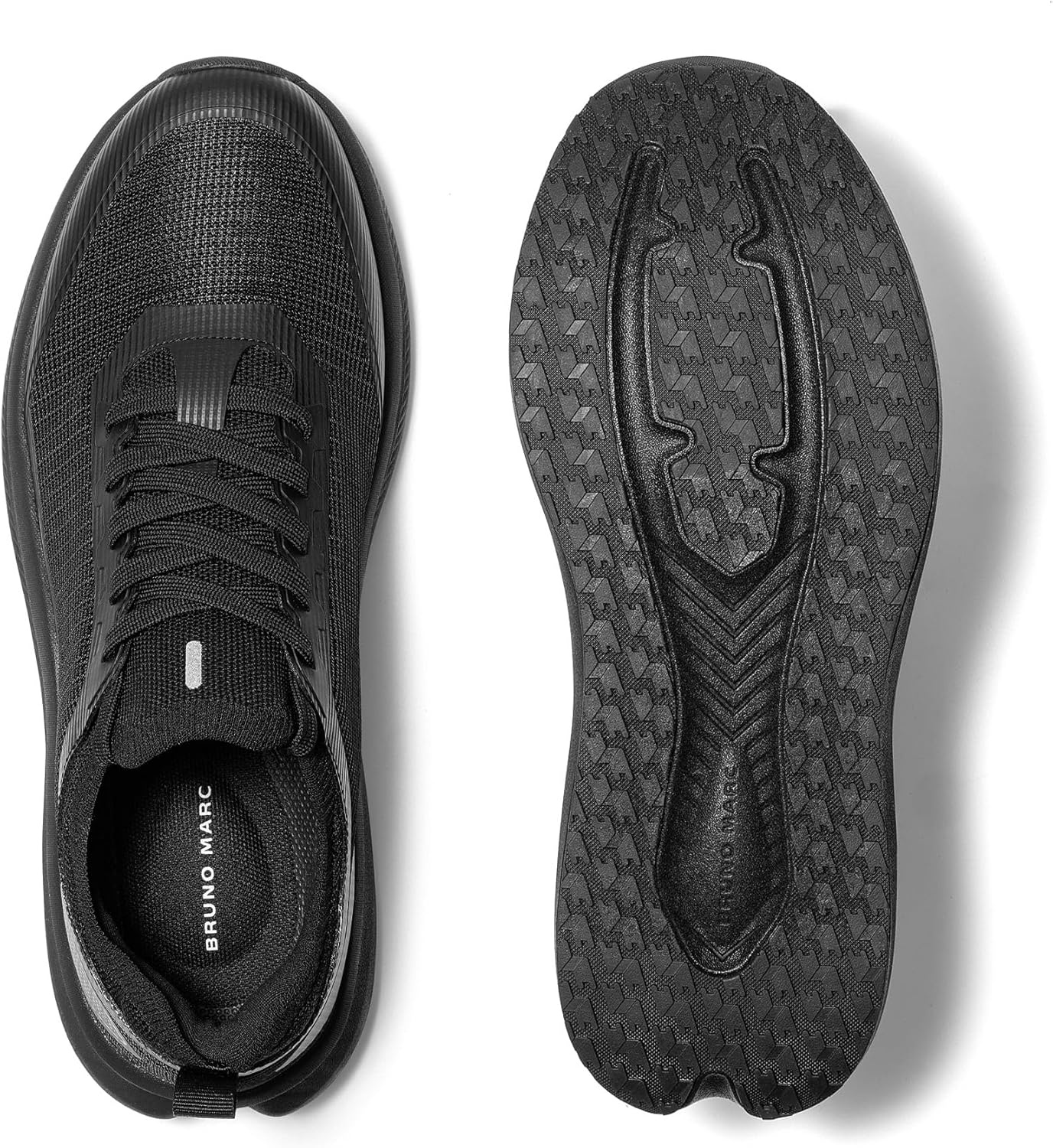 image:imageBruno Marc Mens Non Slip Lightweight Cushion Mesh Sneakers Walking Shoes Breathable Comfortable Casual ShoesAll Black