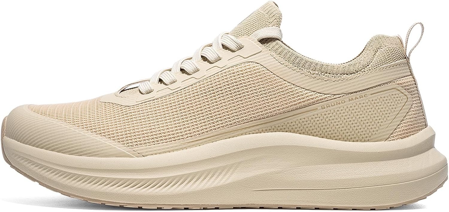 image:imageBruno Marc Mens Non Slip Lightweight Cushion Mesh Sneakers Walking Shoes Breathable Comfortable Casual ShoesSand
