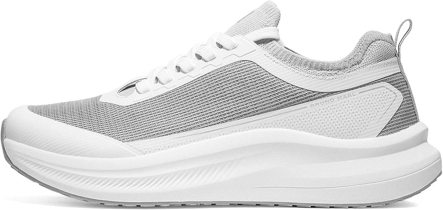 image:imageBruno Marc Mens Non Slip Lightweight Cushion Mesh Sneakers Walking Shoes Breathable Comfortable Casual ShoesWhite