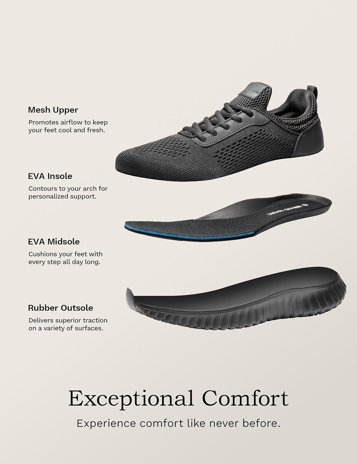 image:imageBruno Marc Mens Non Slip Work Shoes Walking Zapatos Trabajo Black amp Lightweight Sneakers Food Service Chef Kitchen RestaurantBlack