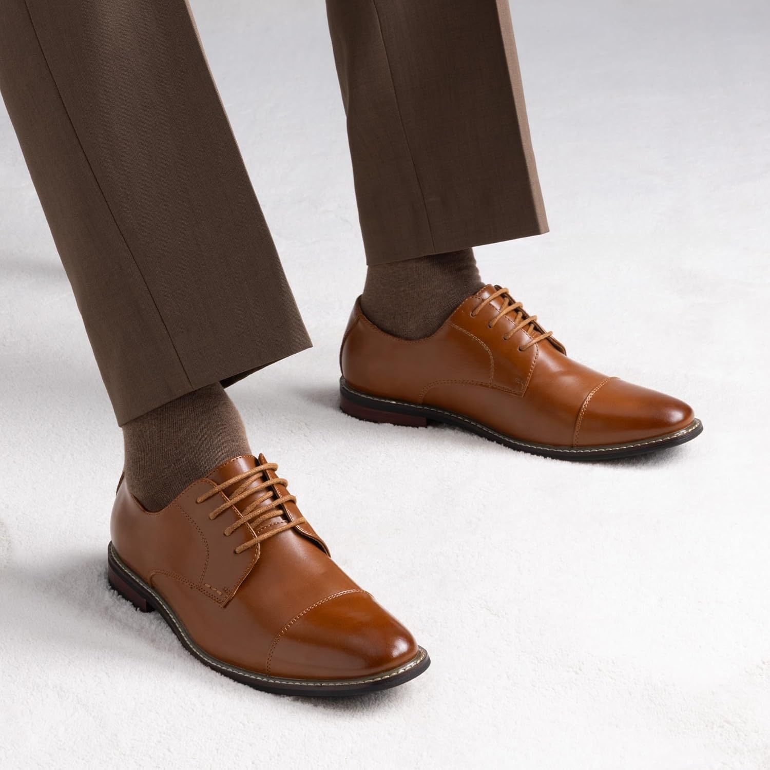 image:imageBruno Marc Mens Prince Classic Modern Formal Oxford Lace Up Dress ShoesBrown