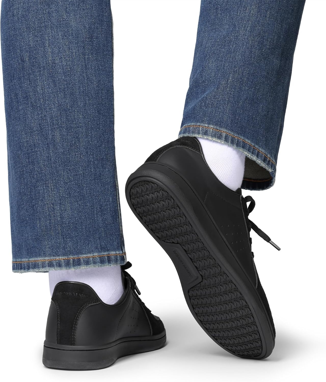 image:imageBruno Marc Mens Retro Fashion Sneakers Breathable Comfortable Business Casual Dress Trainers ShoesAll Black
