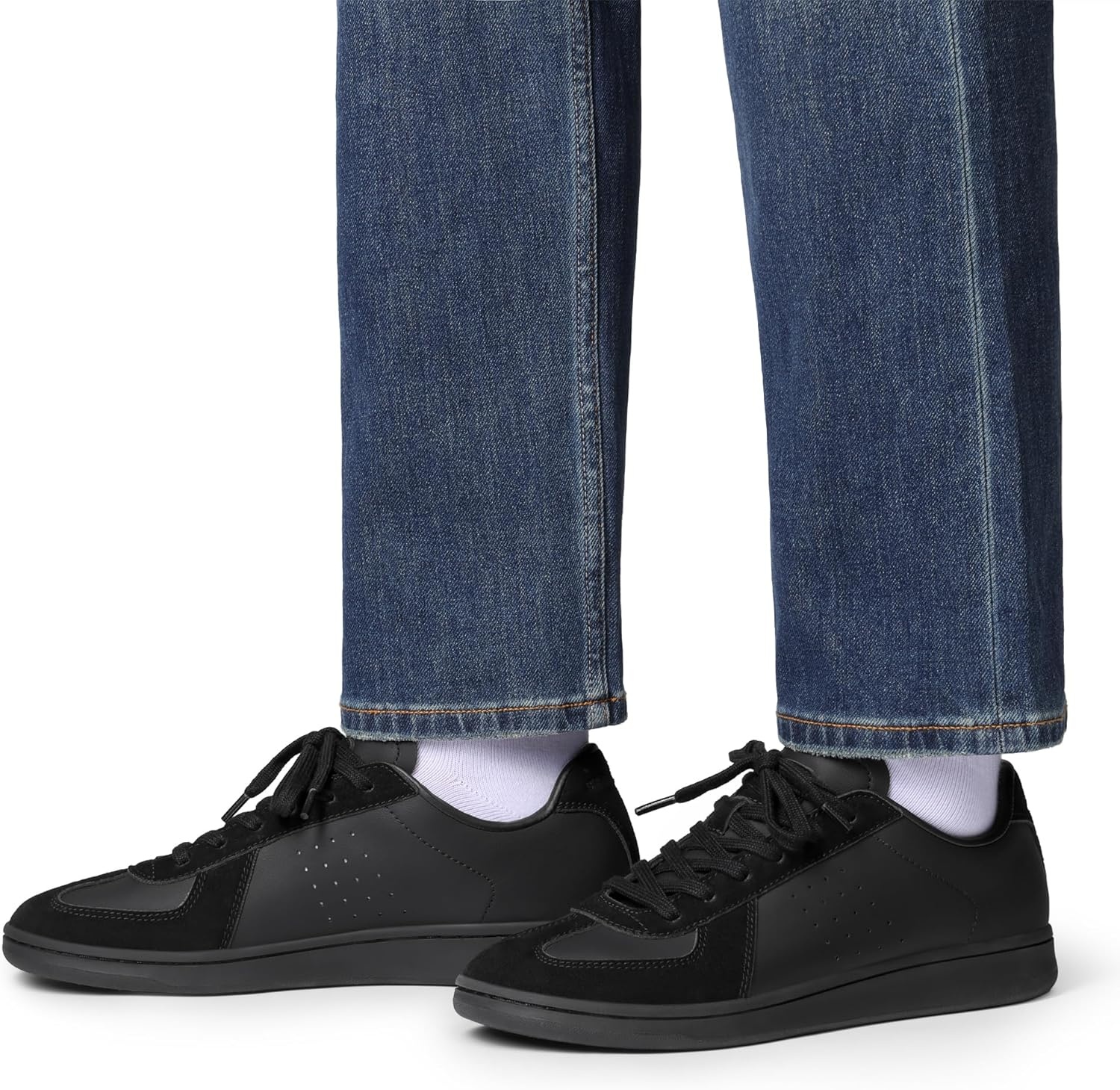 image:imageBruno Marc Mens Retro Fashion Sneakers Breathable Comfortable Business Casual Dress Trainers ShoesAll Black
