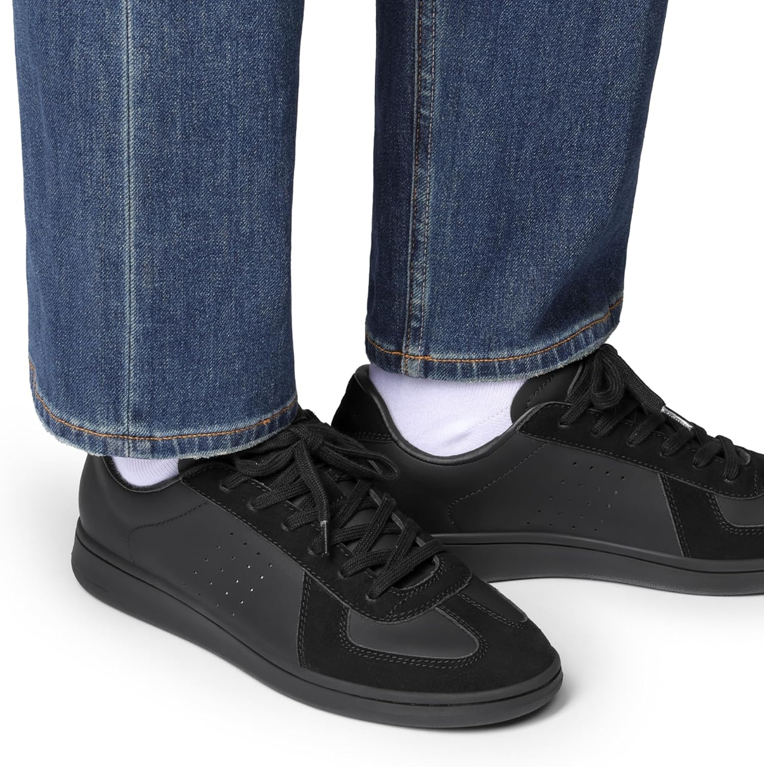 image:imageBruno Marc Mens Retro Fashion Sneakers Breathable Comfortable Business Casual Dress Trainers ShoesAll Black