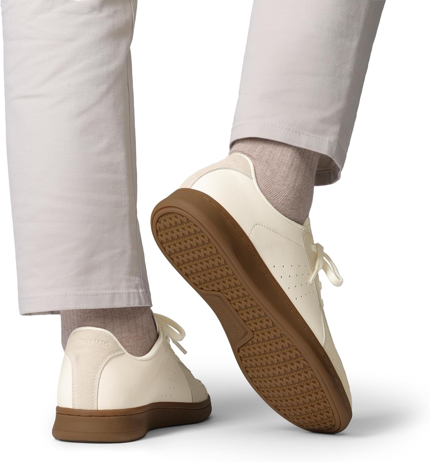 image:imageBruno Marc Mens Retro Fashion Sneakers Breathable Comfortable Business Casual Dress Trainers ShoesBeige