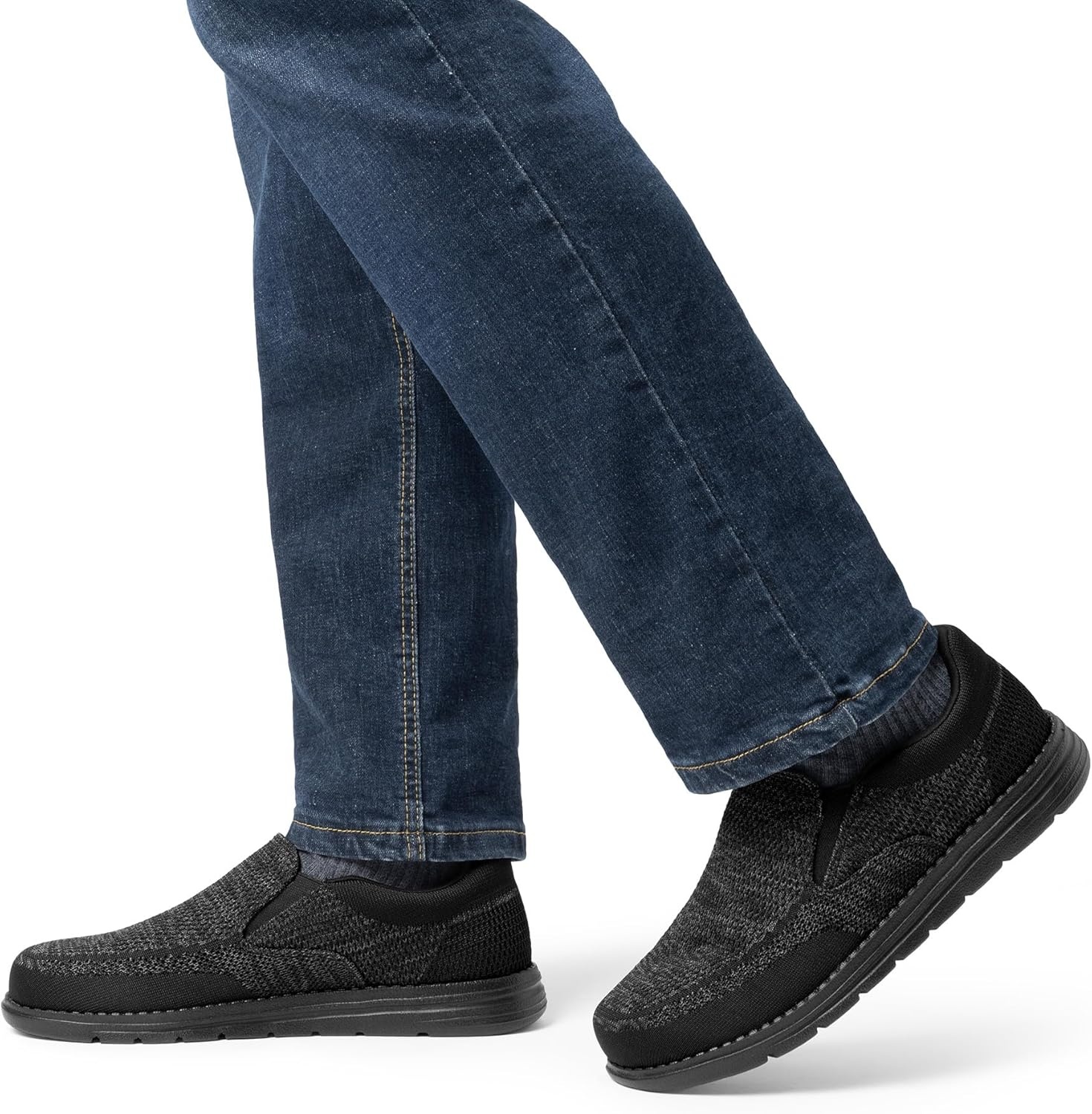 image:imageBruno Marc Mens Slipon Loafers Casual Lightweight Stretch ShoesBlack