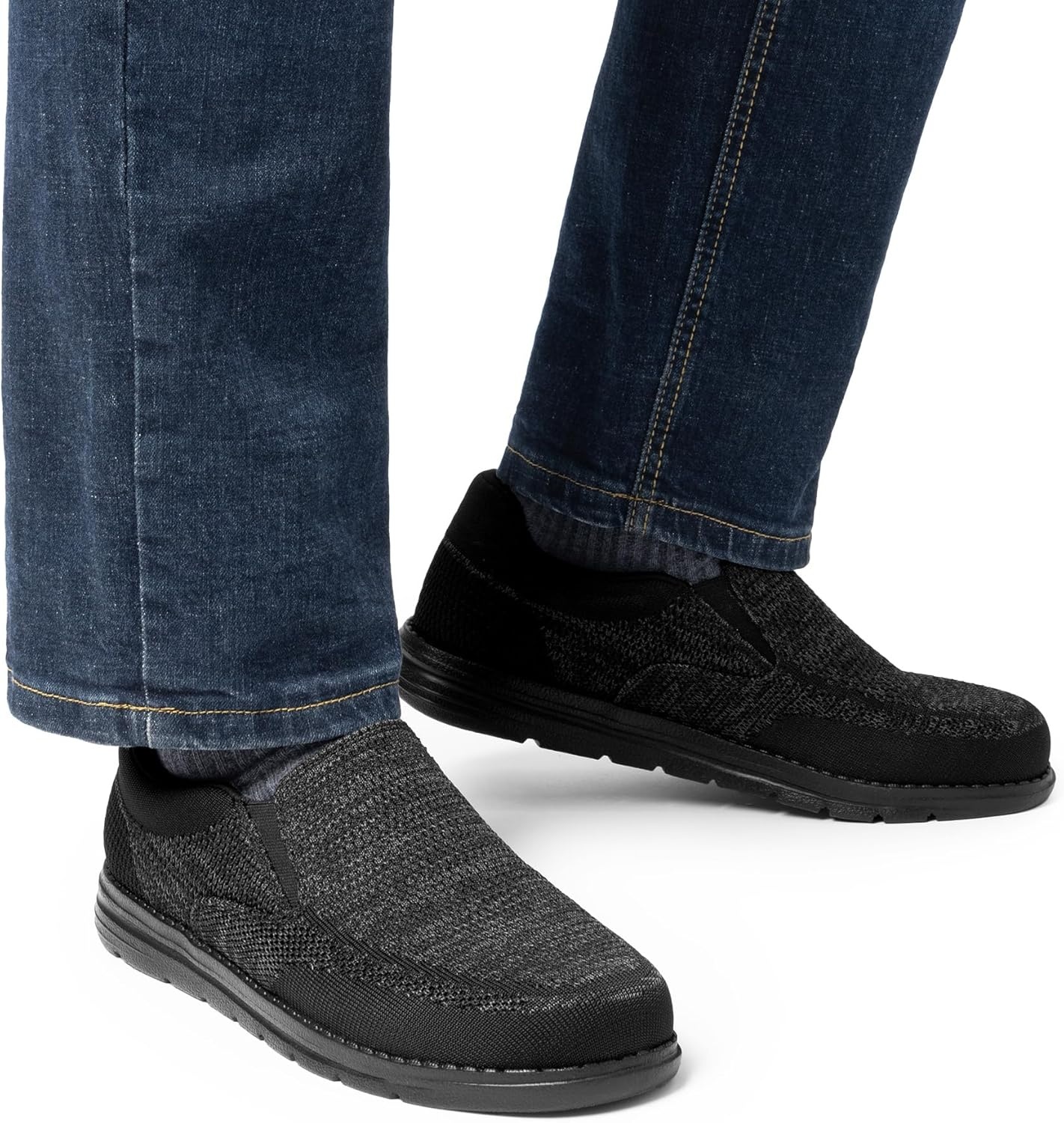 image:imageBruno Marc Mens Slipon Loafers Casual Lightweight Stretch ShoesBlack
