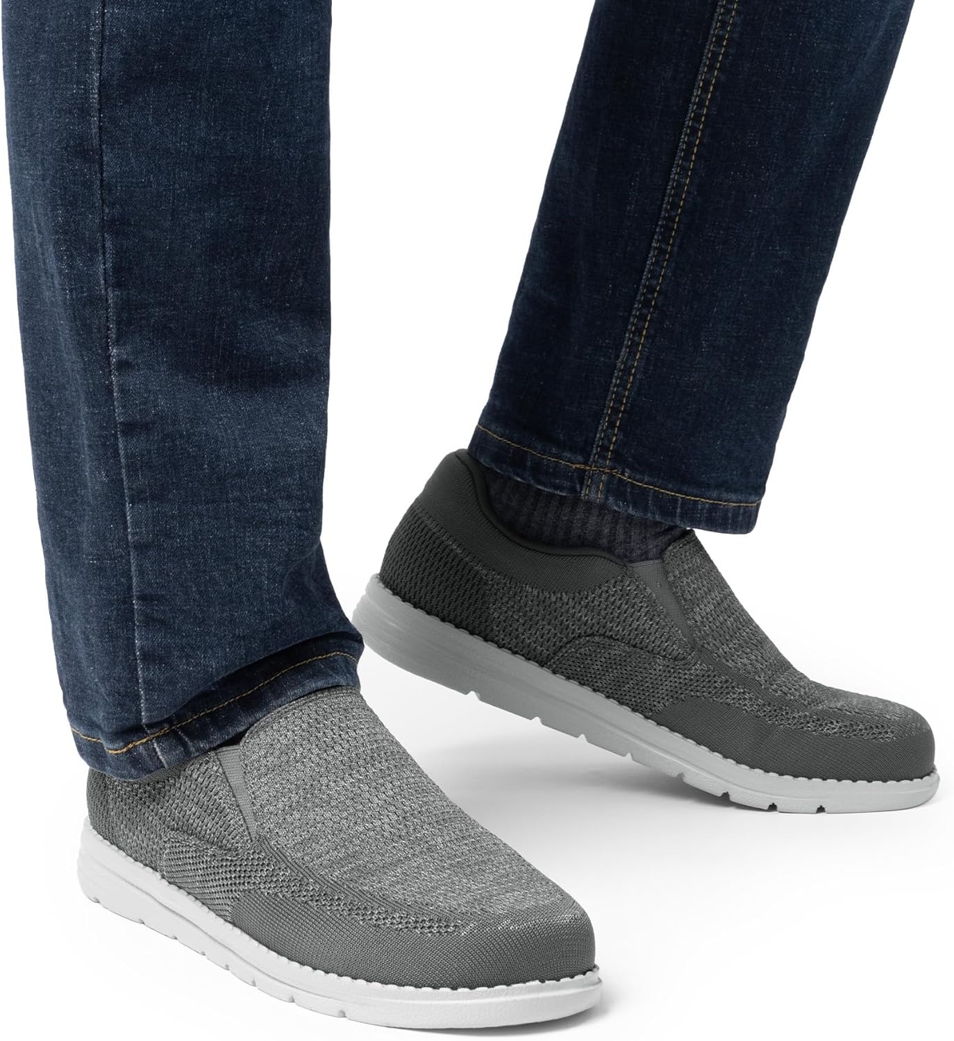 image:imageBruno Marc Mens Slipon Loafers Casual Lightweight Stretch ShoesDark Grey