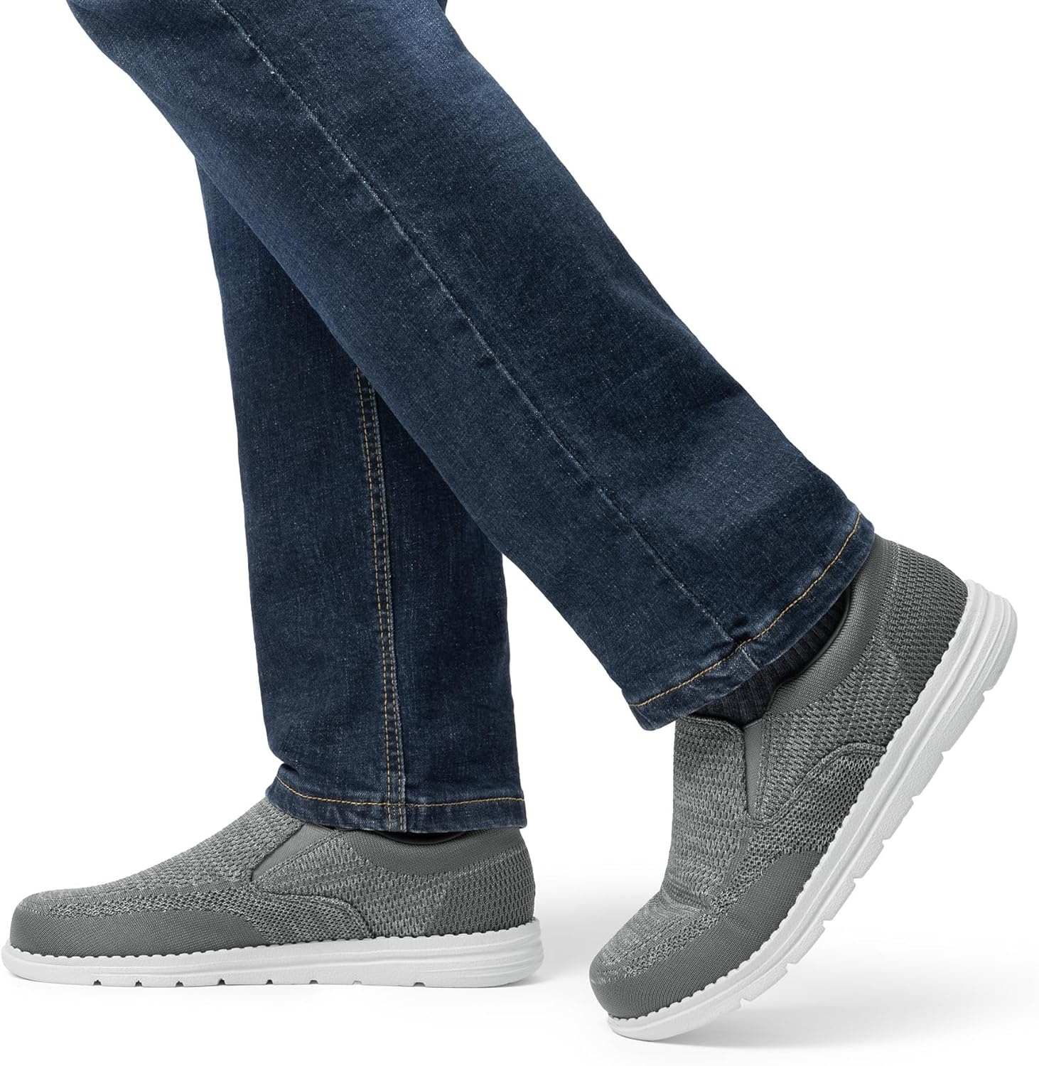 image:imageBruno Marc Mens Slipon Loafers Casual Lightweight Stretch ShoesDark Grey