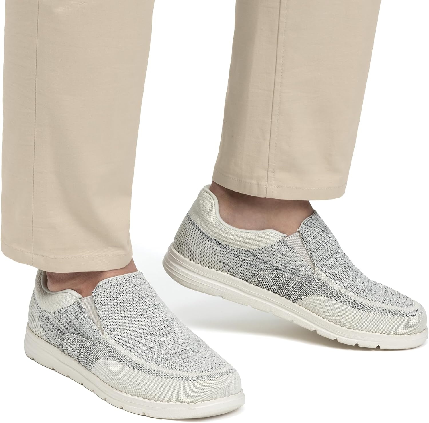 image:imageBruno Marc Mens Slipon Loafers Casual Lightweight Stretch ShoesLight Grey