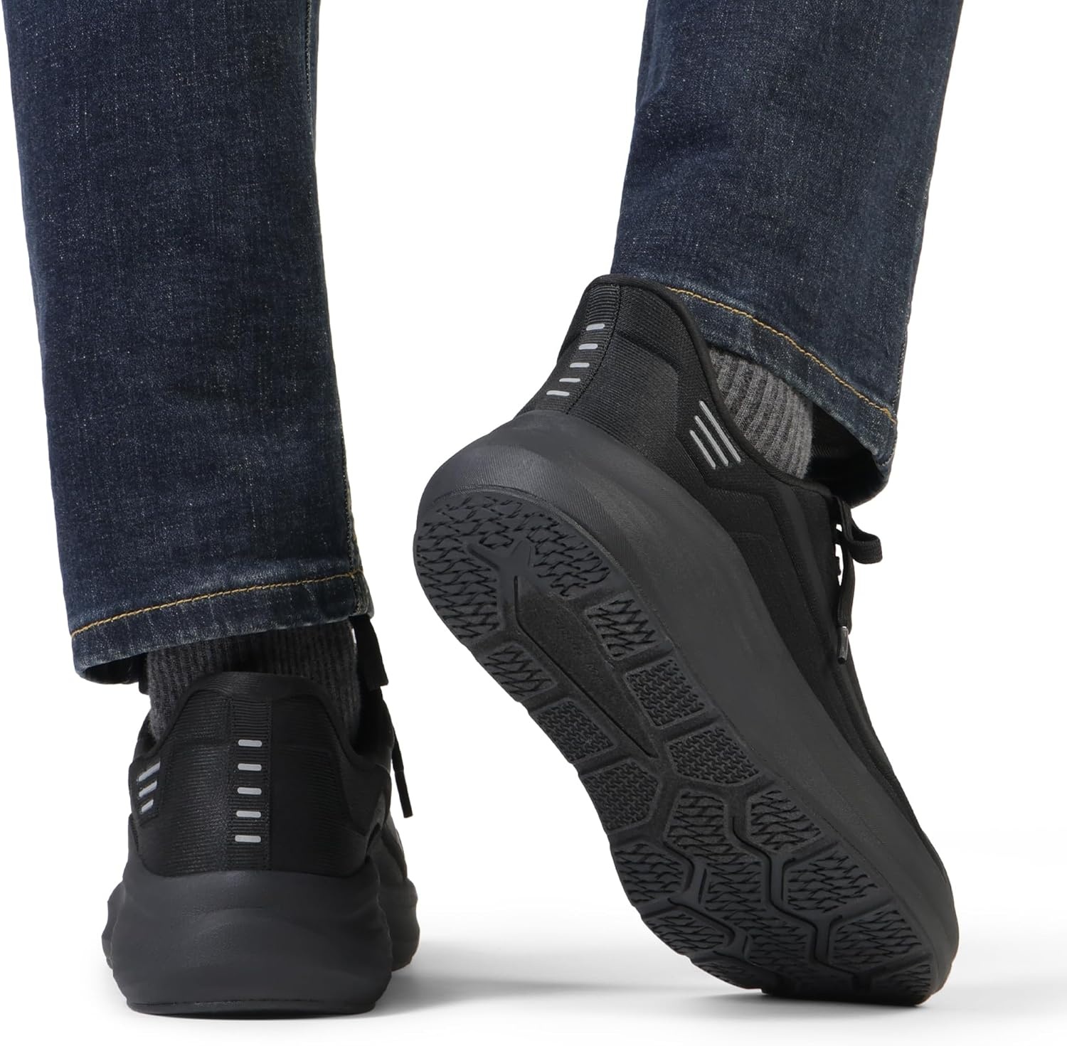 image:imageBruno Marc Mens Walking Running Tennis Cushioning Shoes Slipon Athletic Gym Workout Jogging Comfortable SneakersAll Black