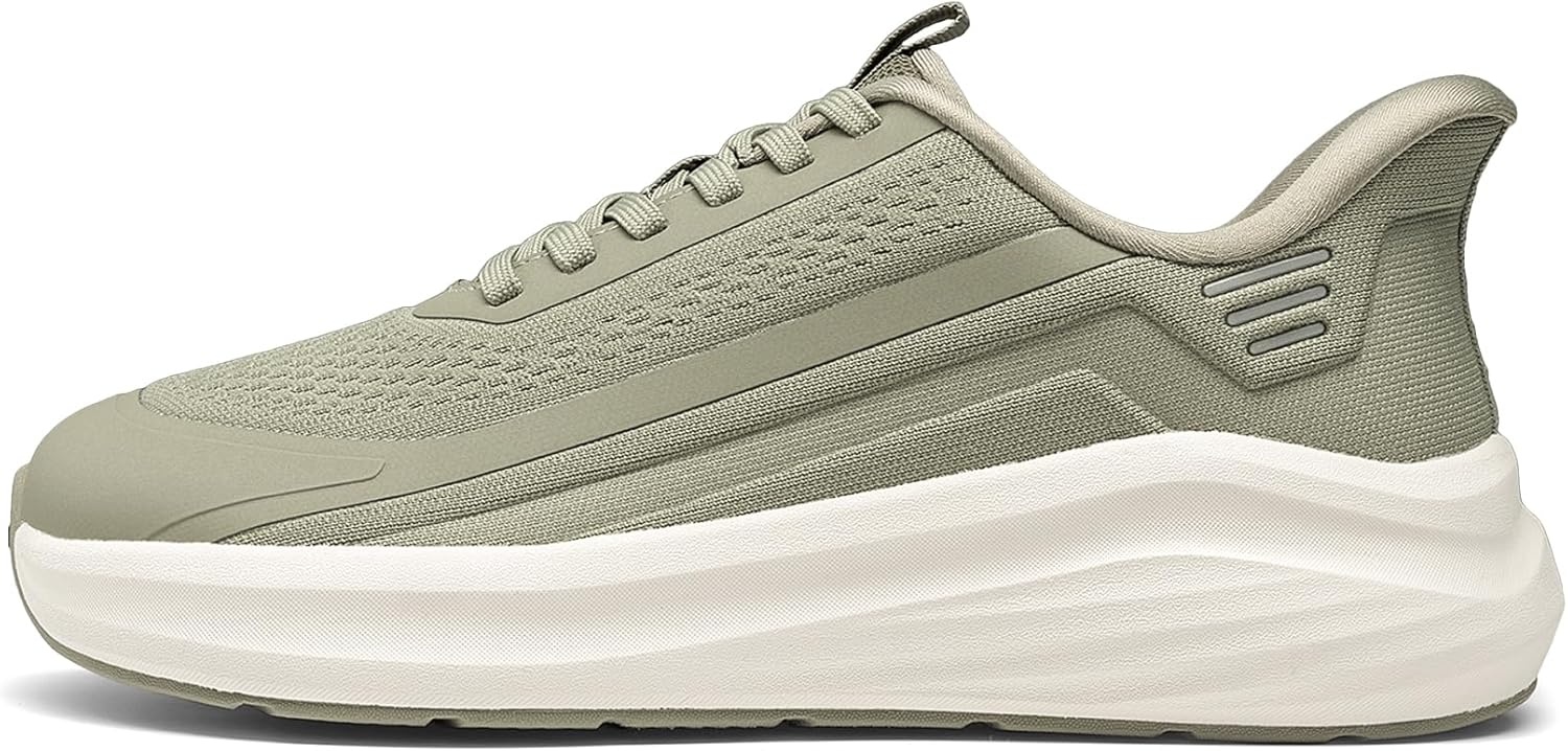 image:imageBruno Marc Mens Walking Running Tennis Cushioning Shoes Slipon Athletic Gym Workout Jogging Comfortable SneakersGreen