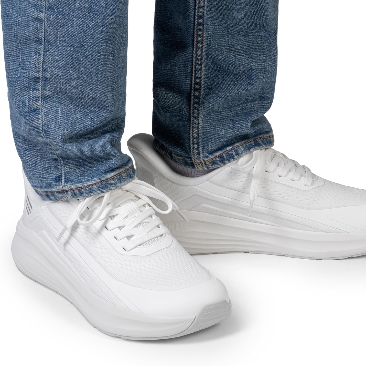image:imageBruno Marc Mens Walking Running Tennis Cushioning Shoes Slipon Athletic Gym Workout Jogging Comfortable SneakersWhite