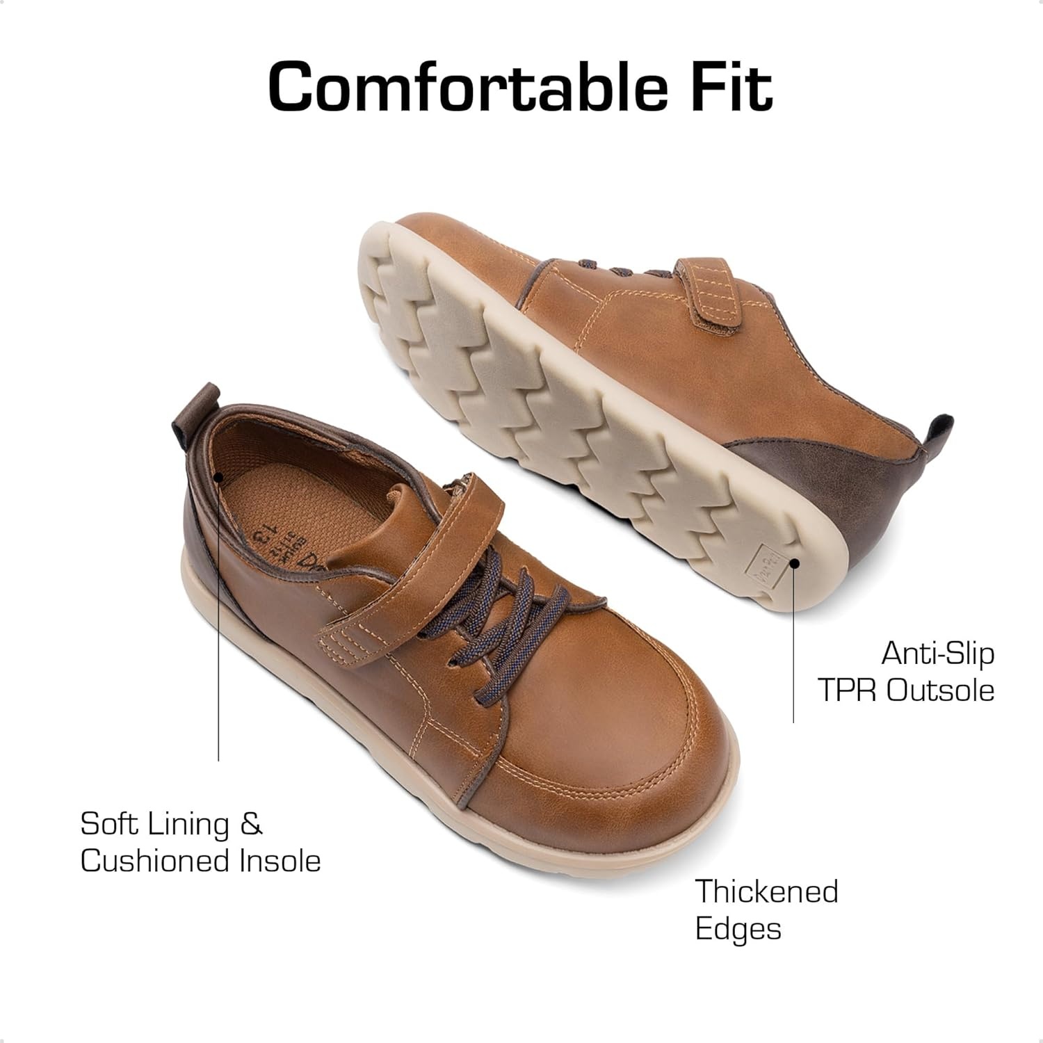 image:imageDREAM PAIRS Boys Dress Shoes Sneaker Casual Oxfords Formal School Uniform Shoes for Toddler Little KidBrown