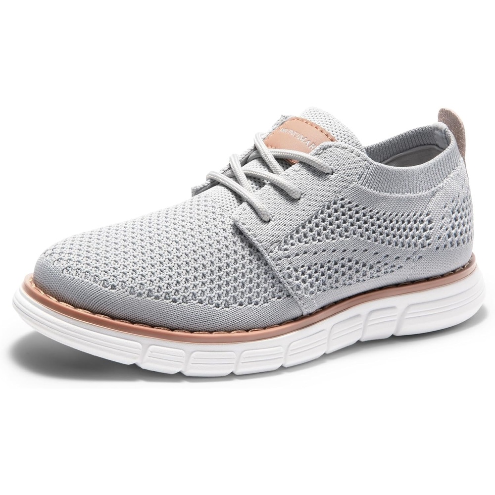 image:imageBruno Marc Boys Mesh Sneakers Oxfords Casual Dress LaceUp Lightweight Walking ShoesGrey