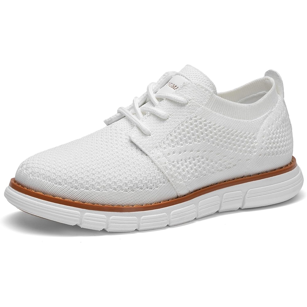 image:imageBruno Marc Boys Mesh Sneakers Oxfords Casual Dress LaceUp Lightweight Walking ShoesWhite