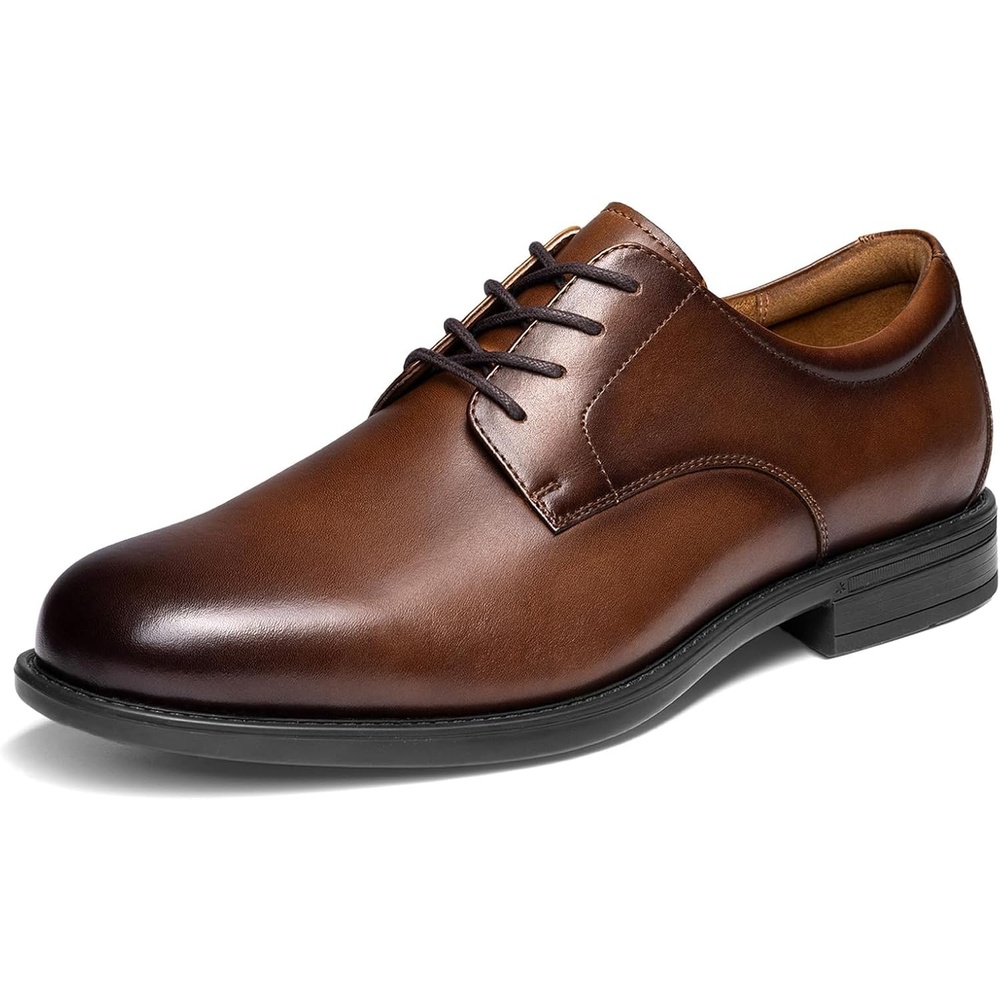 image:imageBruno Marc Mens Classic Leather Dress Shoes Comfort Oxfords Business Formal Lace Up ShoesBrown