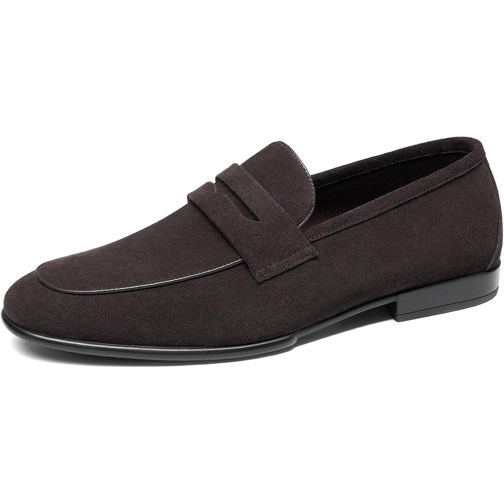 image:imageBruno Marc Mens Classic Penny Loafers Leather Suede Dress Shoes Comfort Lightweight Slipon Shoe Solace ReserveCoffee