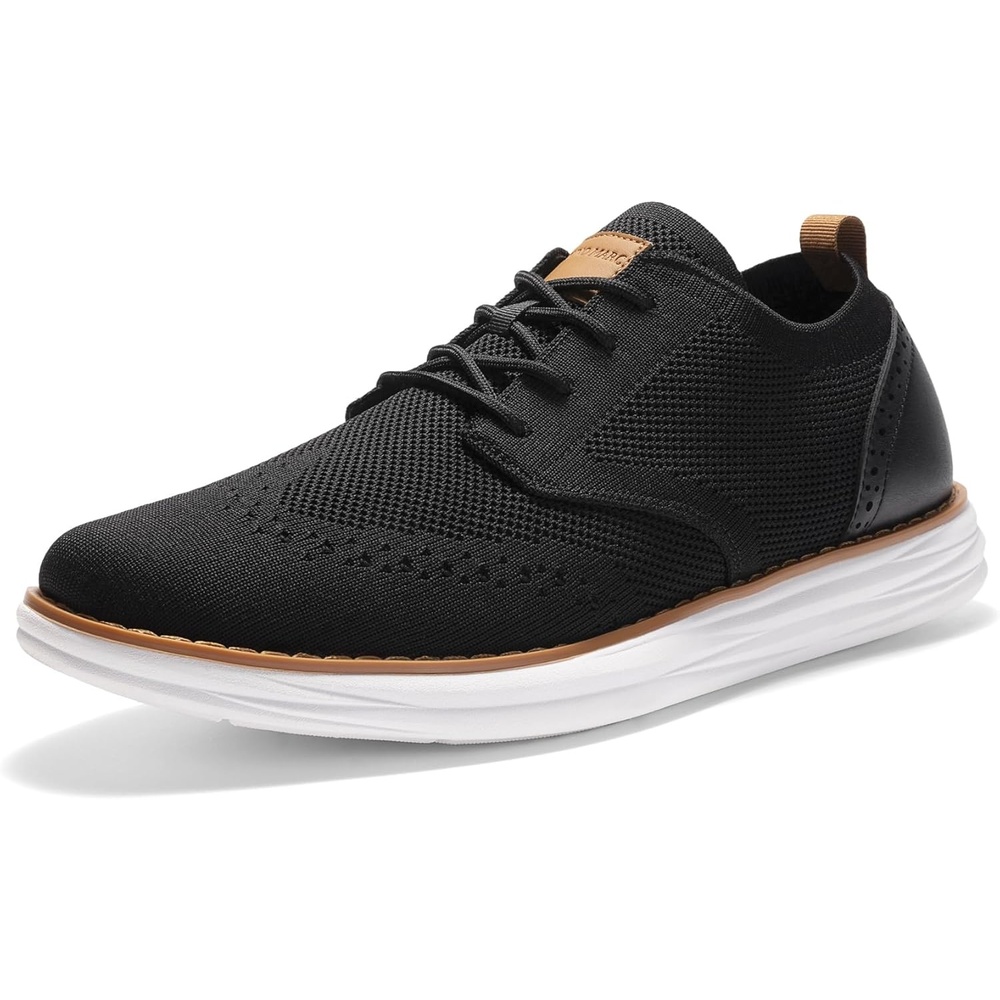 image:imageBruno Marc Mens KnitFlex Craft Mesh Oxfords Sneakers Casual Dress LaceUp Lightweight Walking Shoes6black