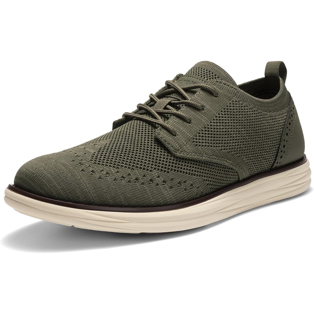 image:imageBruno Marc Mens KnitFlex Craft Mesh Oxfords Sneakers Casual Dress LaceUp Lightweight Walking Shoes6green